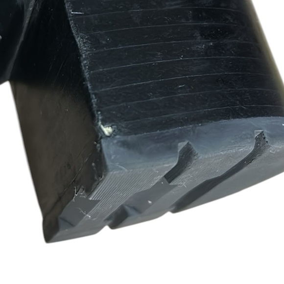 Mark Fisher,boots,sheep fur,Black leather biker wm sz 7.5 chunky heel,platform - Picture 14 of 15